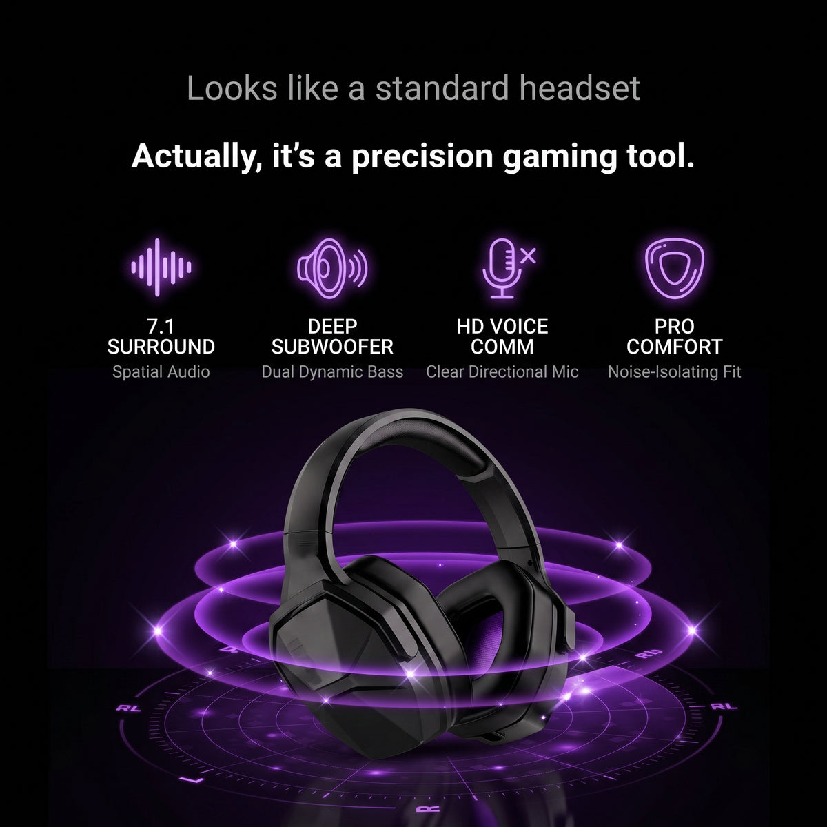 OTM Pulse Stealth | Subwoofer Stereo Studio Headset