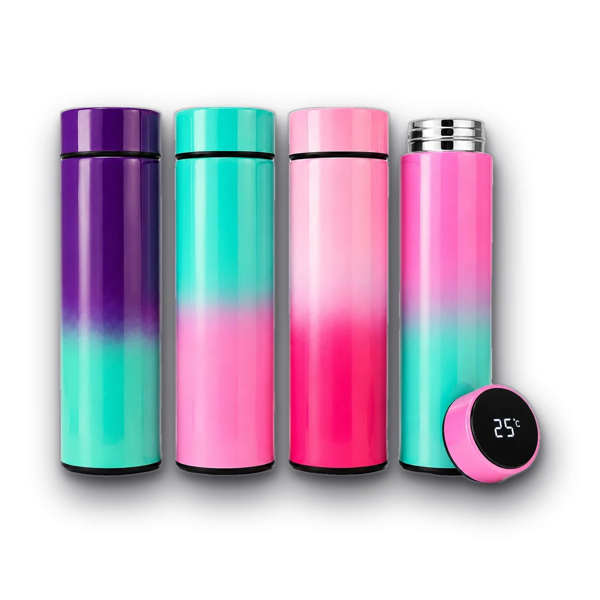 Botellas térmicas smart en colores degradé con display de temperatura