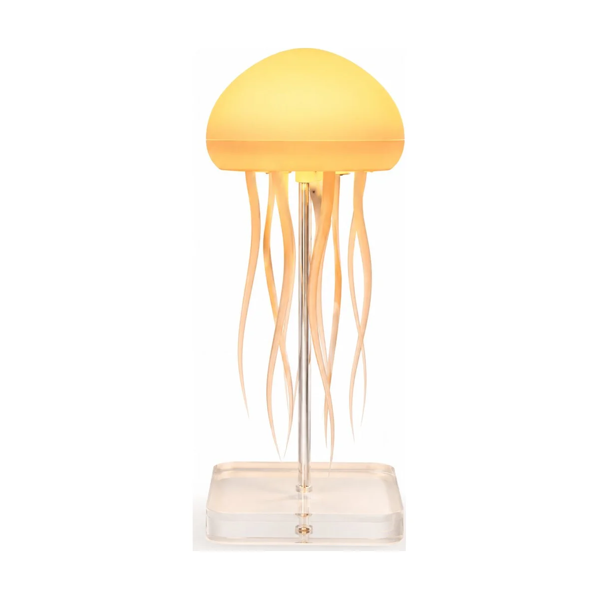 Lámpara medusa LED encendida en luz cálida